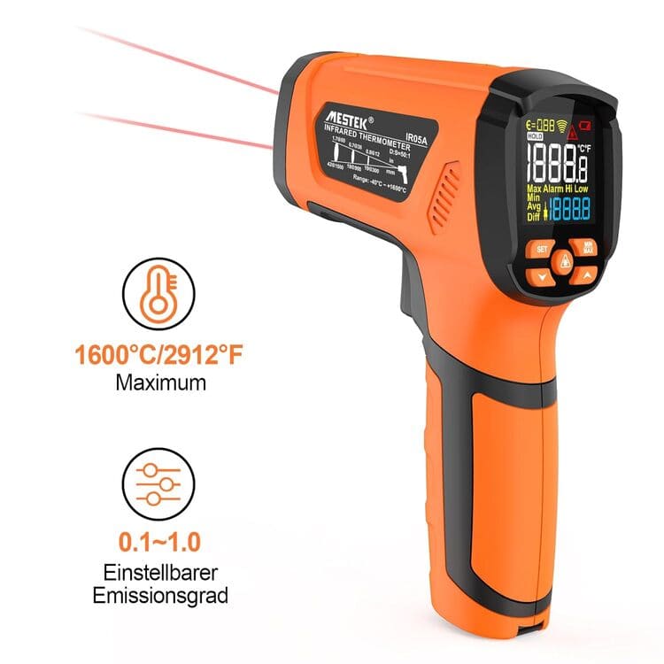 MESTEK Laser-Thermometer IR05A mit K-Sonde