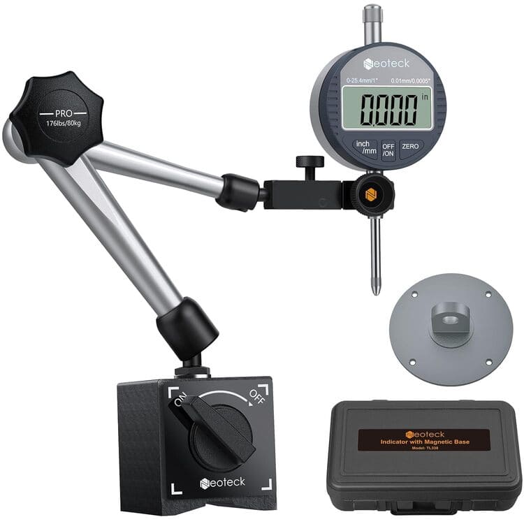 Neoteck Messuhr Digital und Magnetfuß 25,4 mm