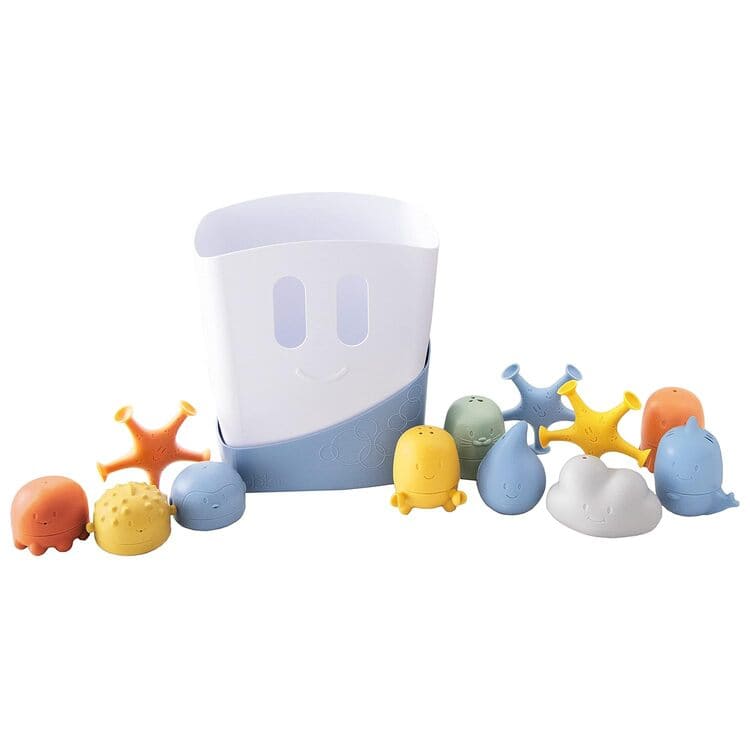 Ubbi Badespielzeug-Set mit Trockenkorb Blau