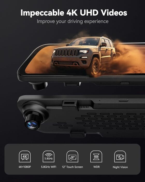 WOLFBOX G840S Spiegel-Dashcam 4K