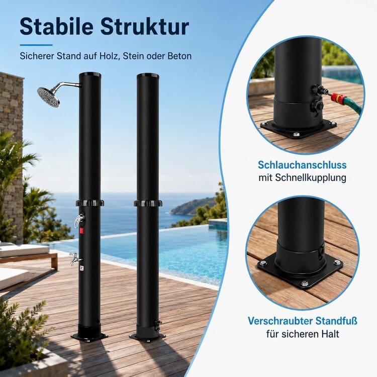 Bsteciar Solardusche Garten 40L