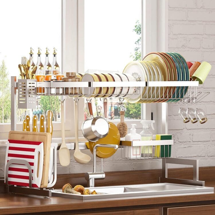 PUSDON Geschirrständer 2-Tier