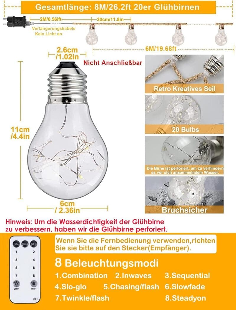 StarryEver Außen-Lichterkette G40 (1) StarryEver Außen-Lichterkette G40