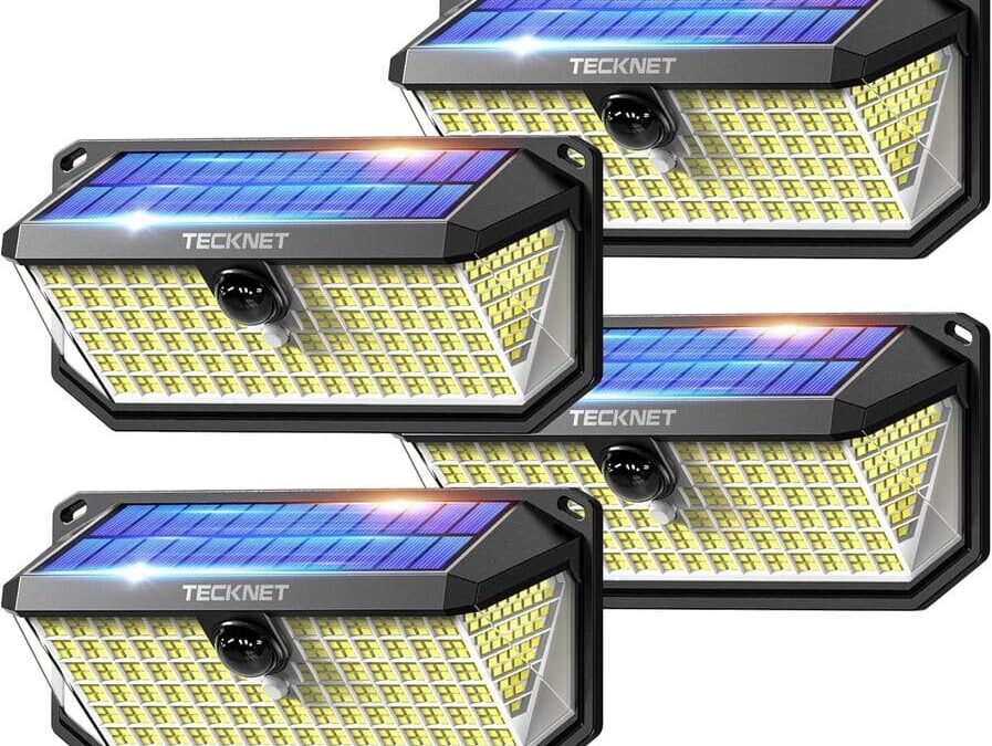 TECKNET Solarlampe 416 LED 4er-Set