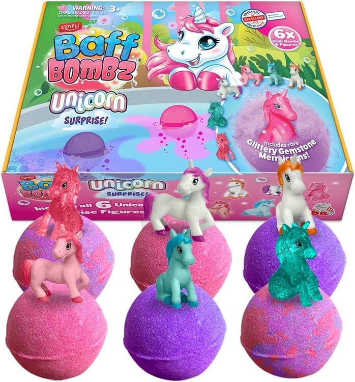 Zimpli Kids Einhorn Badebomben mit Spielfigur