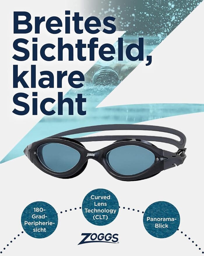 Zoggs Schwimmbrille Panorama Clear (3) Aygci Edelstahl Wandhalter